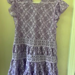 Girls Purple Lace Dress